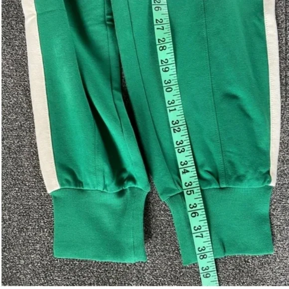 NWT JCREW Stretch terry colorblock jogger pants In Jungle green and white - Picture 3 of 7